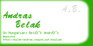 andras belak business card